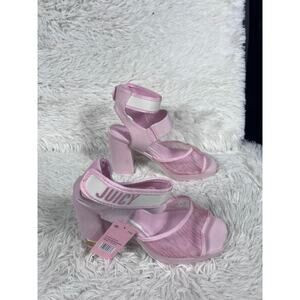 Juicy Couture Shoes Womens Size 7.5 Pink Graciela Platform Heels Mesh Neoprene